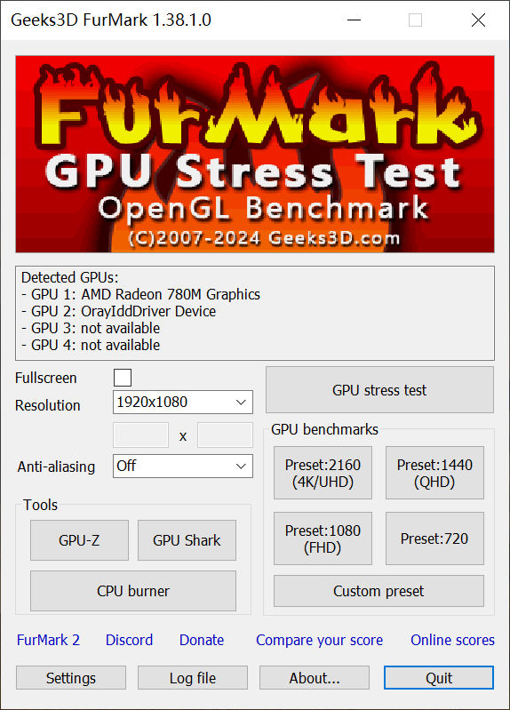 FurMark中文版 下载 显卡测试工具